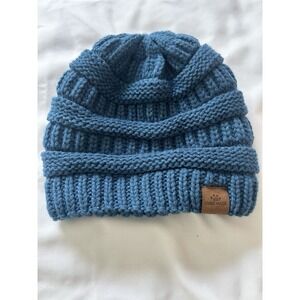 LVAIZ Ribbed Knit Blue Hat Beanie Women's One Size Fits Most Winter Warm New
